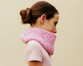 Girl Pink Cowl / Sweet Knitted Cowl / Merino Wool Handmade / Cotton candy pastel rose blush easter children cozy fashion knitwear child kids - theYarnKitchen