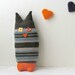 Upcycled Owl stripe - Soft and cuddling plushies