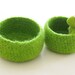 Ring catcher - Green Felted bowl  - bright color - Cozy gift - Set of two nesting bowls
