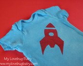 Red Rocket Onesie - Hand Dyed & Painted
