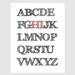 Red Black Modern Shabby Chic Home Wall Decor Paper Poster Print with ABCs Alphabet Hi for New House Gifts, Back to School, or Cute Greetings