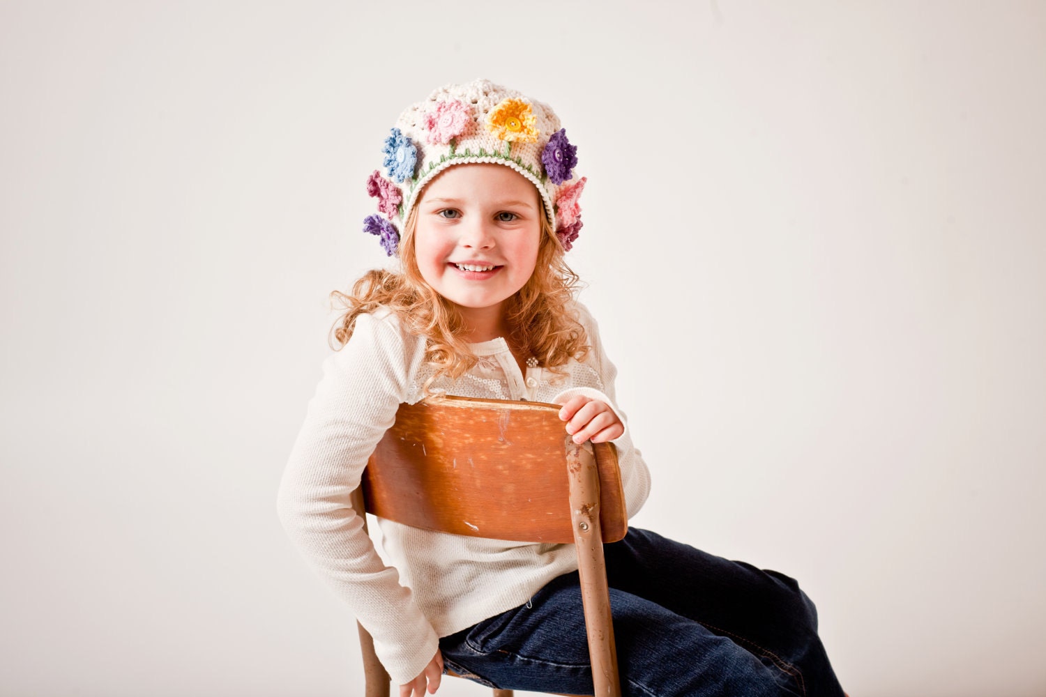 Crochet Pattern for Flower Garden Hat - 5 sizes, baby to adult - Welcome to sell finished items
