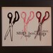 Scissors, typography, vintage, red 10" x 8" Giclee Print from Original Illustration