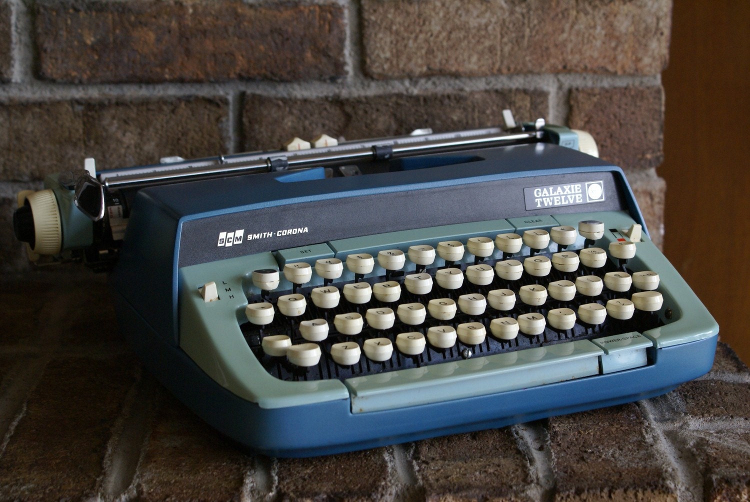 Turquoise Blue and Teal Smith Corona 12 Manual Typewriter with Lots of Extras