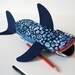 Pencil Case for Kids - Shark Bag - Boys Gift: Deep Sea Blue Shark Bite