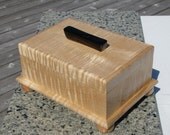 Wooden Stash Keepsake Box Tiger Maple ebony book matched top