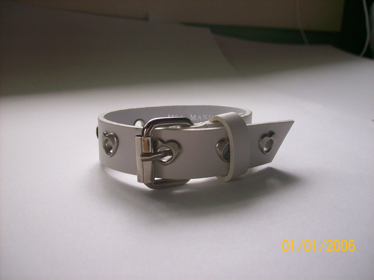 Handmade White Heart Bracelet OOAK