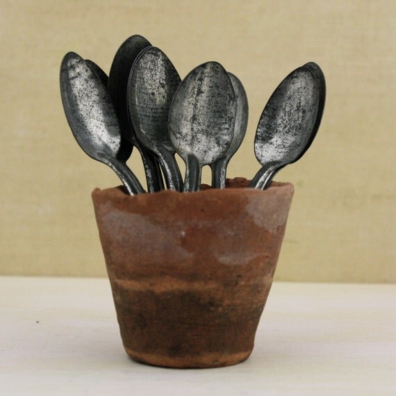 Old tin ice cream spoons