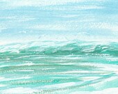 Ocean Art Beach Seagulls Aqua Home Decor Nursery Boys Bedroom Seascape shabby cottage chic seashore