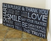Family Rules Sign / Horizontal - Subway Art Sign