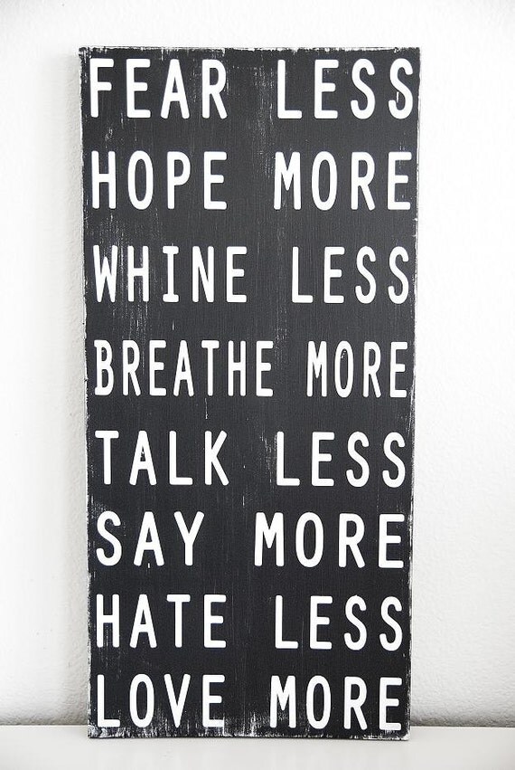 Family Rules Sign - Typography art sign - Subway art "Less and More"