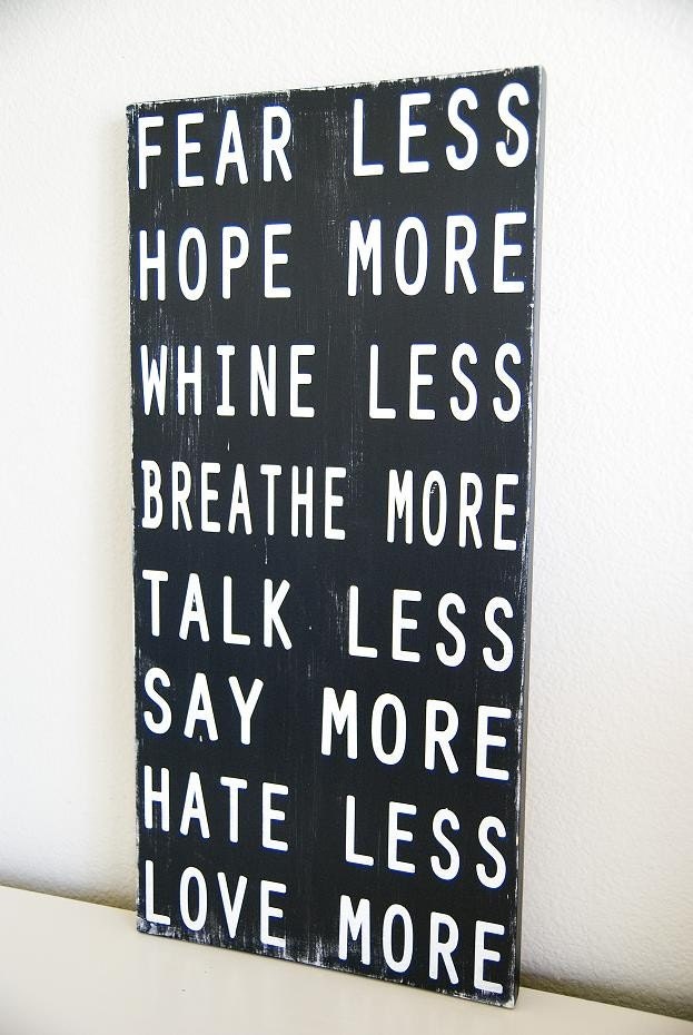 Family Rules Sign - Typography art sign - Subway art "Less and More"