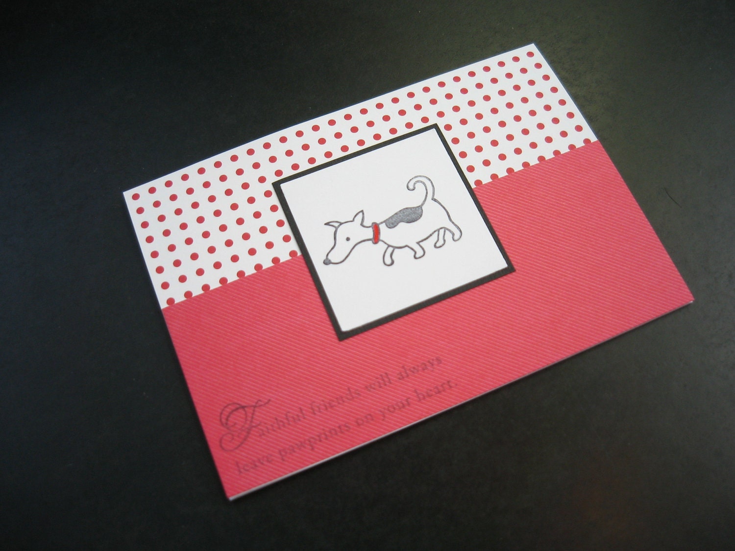 Dog Sympathy Card, Jack Russell, Red Polka Dots