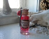 Vampiric Blood Vial Necklace Wax Fire Whimsy Dye Vampire Bloody Valentine Red Bell Pink