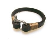Men  Bracelet  Leather  Bracelet Cuff Bracelet  - Men's Jewelry Unisex  -  Dark Brown