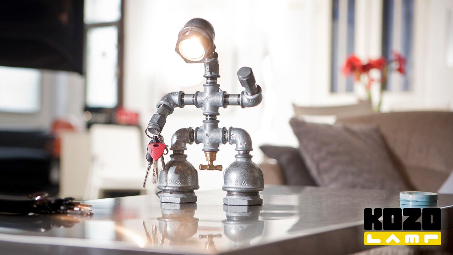 KOZO MAN desk lamp by Kozo Lamp upcycled lighting design