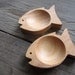 Set of 2 WOODEN Dip Sauce Small Bowls FISH pattern