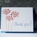 Letterpress Thank You Card - Thank You -  Red Berry - Thank you notecard - blue - red - nature - handwriting - script