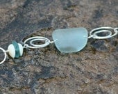 Handmade Uncommon Blue Sea Glass Bracelet