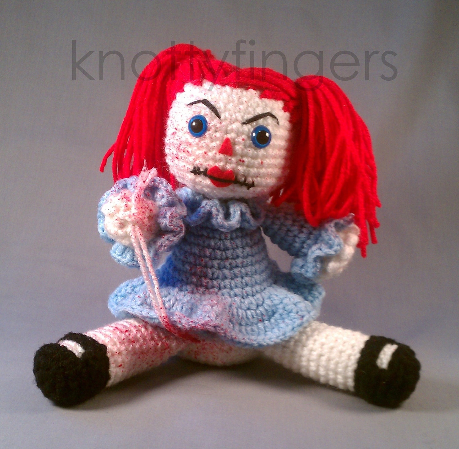 MATURE/READY To SHIP - Ragging Rag Doll - Crochet Handmade Designer Toy