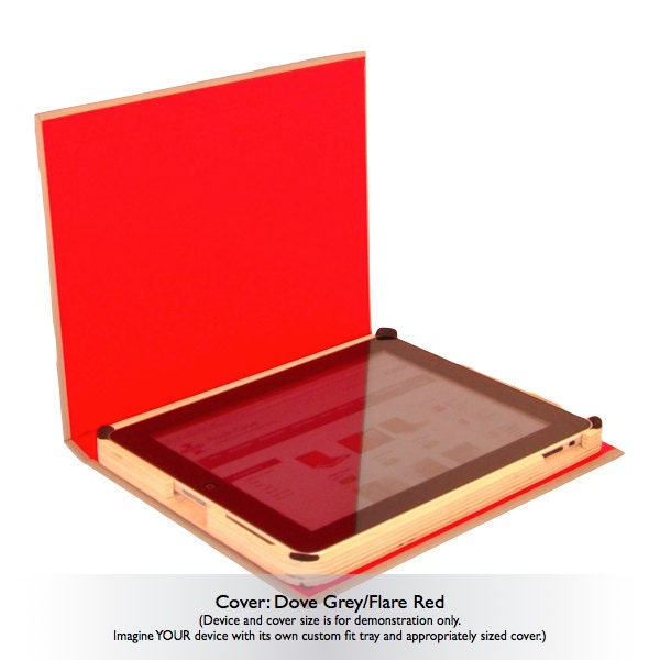 iPad4/iPad 3/iPad 2/iPad NEW Dove Gray and Flare Red "Book style" RooKCasE