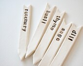 home grown Ceramic Herb Garden Markers chocolate