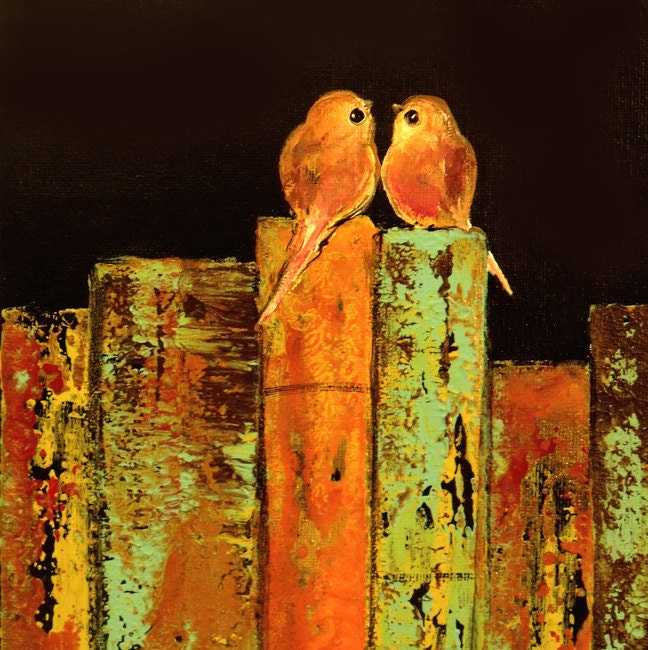Birds on Books Art Print