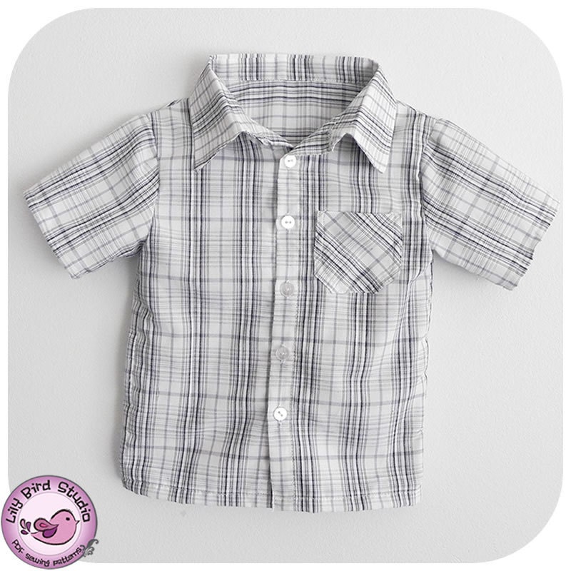 Summer shirt for Boys - 12 months to 6 years - pdf Pattern and Instructions FREE Shipping