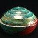 Turquoise Blue Green Raku Crackle Lidded Jar