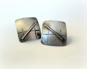 Sterling silver stud earrings, minimalist,contemporary,modern. Valentines day gift idea for her.