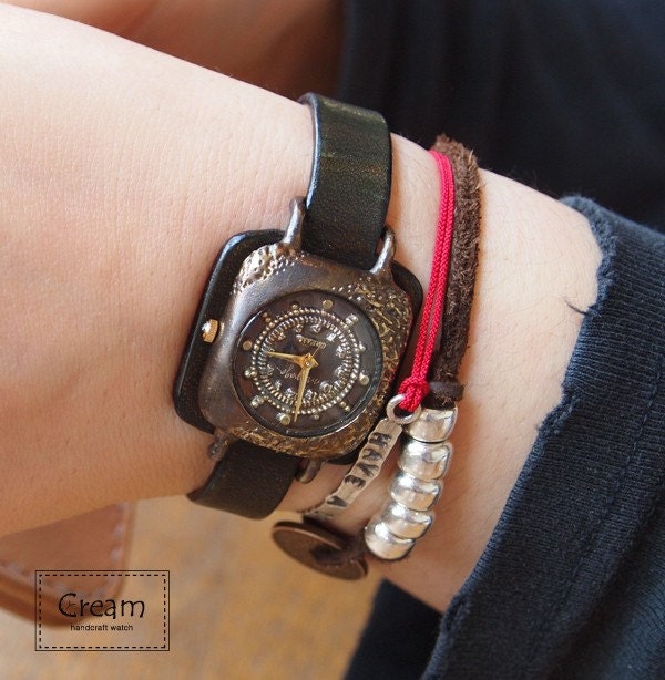 Vintage Watch. Handstitch. Leather Band ///////// Handcraft Watch ///////// FPM