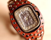 Vintage Watch. Handstitch. Leather Band ///////// Handcraft Watch ///////// Galactica