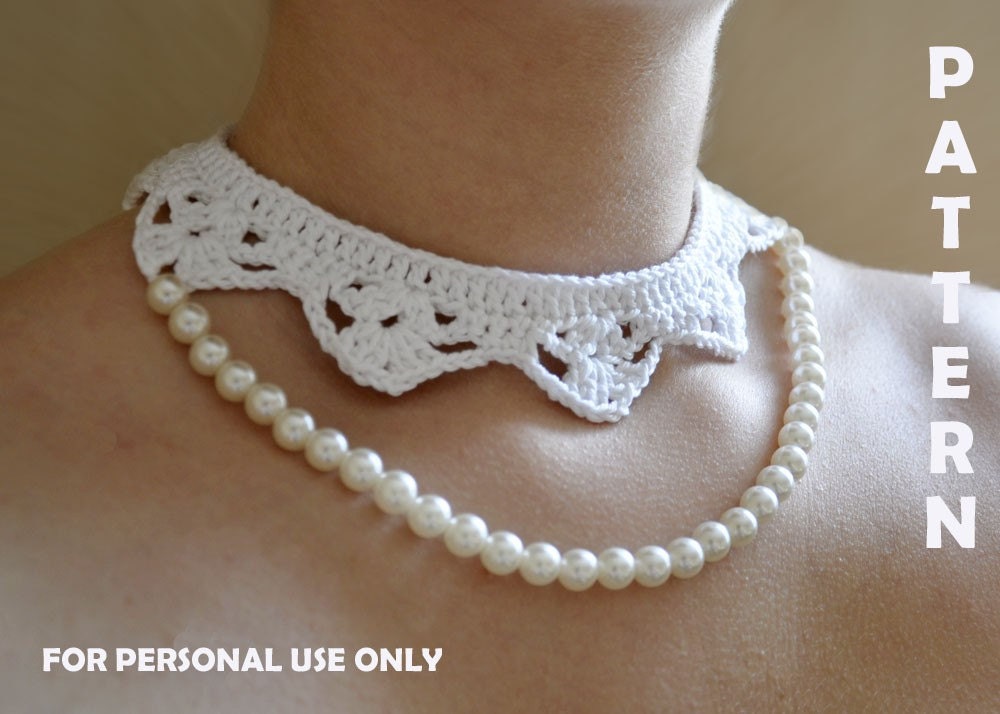 Crochet Bridal White Necklace PATTERN  / PDF format Pattern / crochet accessories pattern / crochet jewelry pattern /