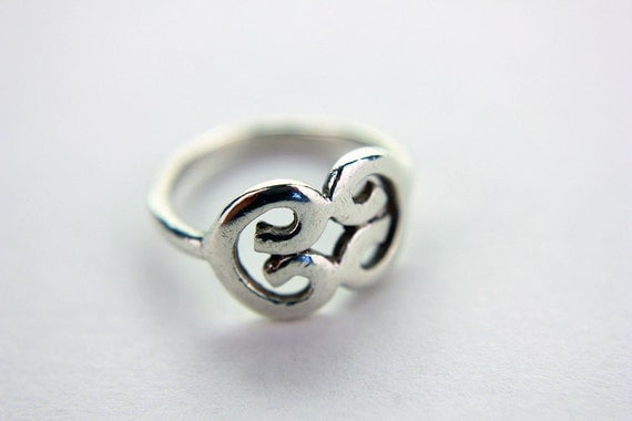 Hand Forged, Vintage, Sterling Silver, Vintage Celtic Ring, UK L