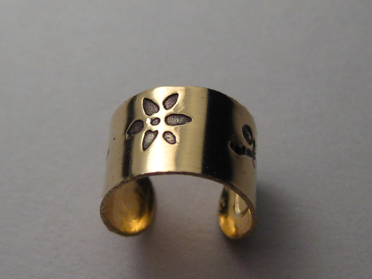 Ear Cuff Gold Filled Orchid and Swirls