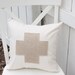Burlap Swiss Cross on muslin pillow