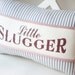 Little Slugger Stenciled Pillow