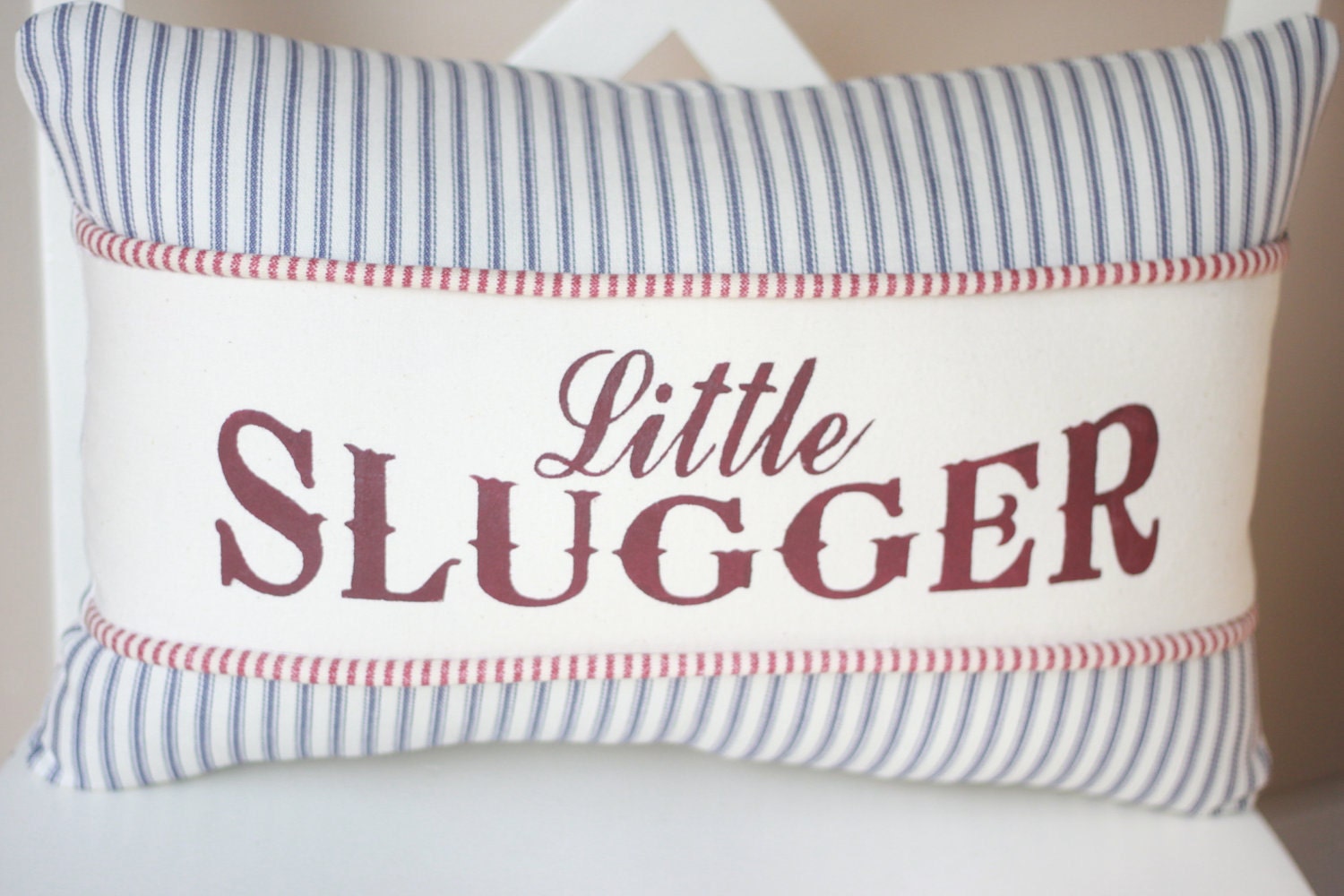 Little Slugger Stenciled Pillow