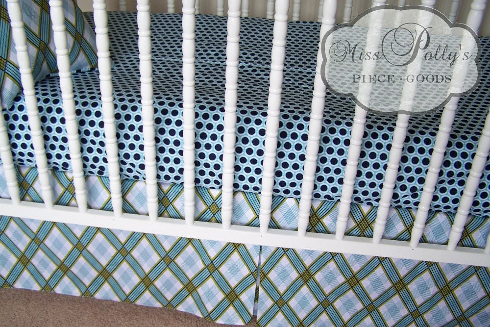 Crib Bedding- Crib Sheet and Crib Skirt Baby Bedding Set-  Design Your Own