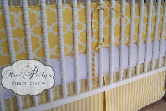 Custom Baby Crib Bedding- Design Your Own- Taza in Yellow