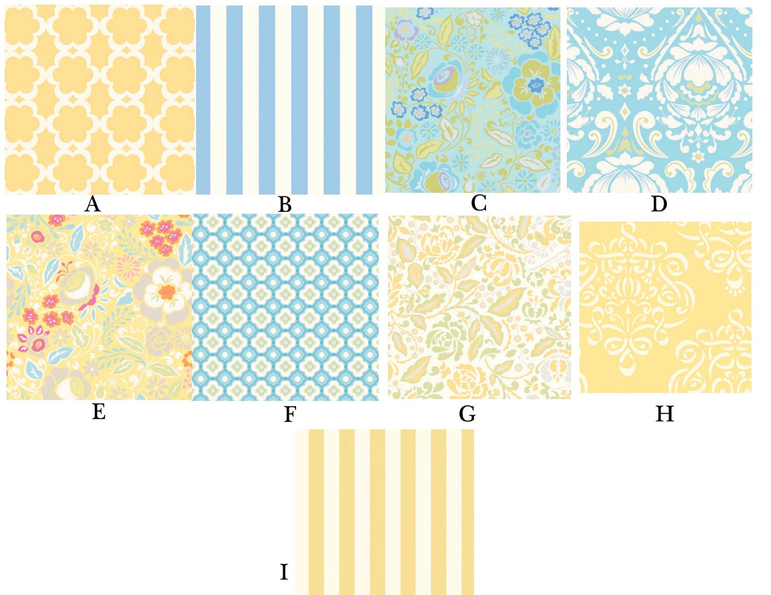 Custom Baby Crib Bedding- Design Your Own- Taza in Yellow