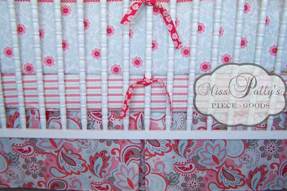 Custom Baby Crib Bedding- Design Your Own- Verona in Rouge