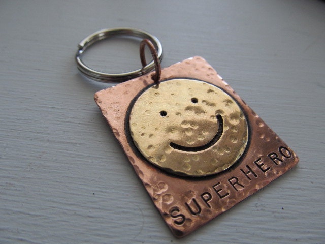 Personalized with your design idea- Hand Stamped key chain - you design, custom focal with your words,place, names,graduation, dad gift