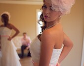 Large Layered Pink Organza Bridal Hair Flower Accessory / Fascinator