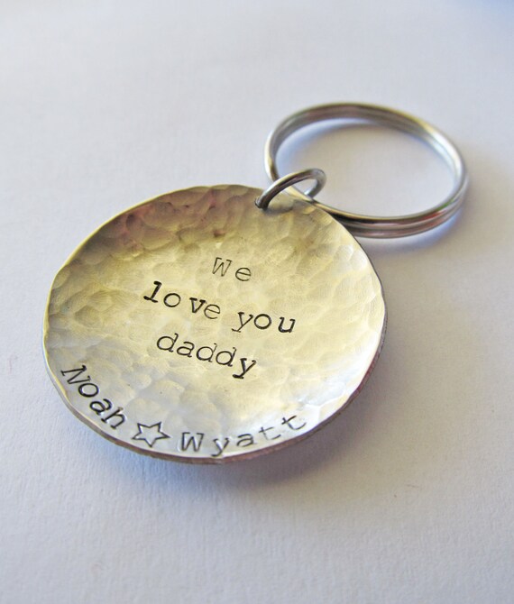 Personalized Key Chain with Round Silver Disc