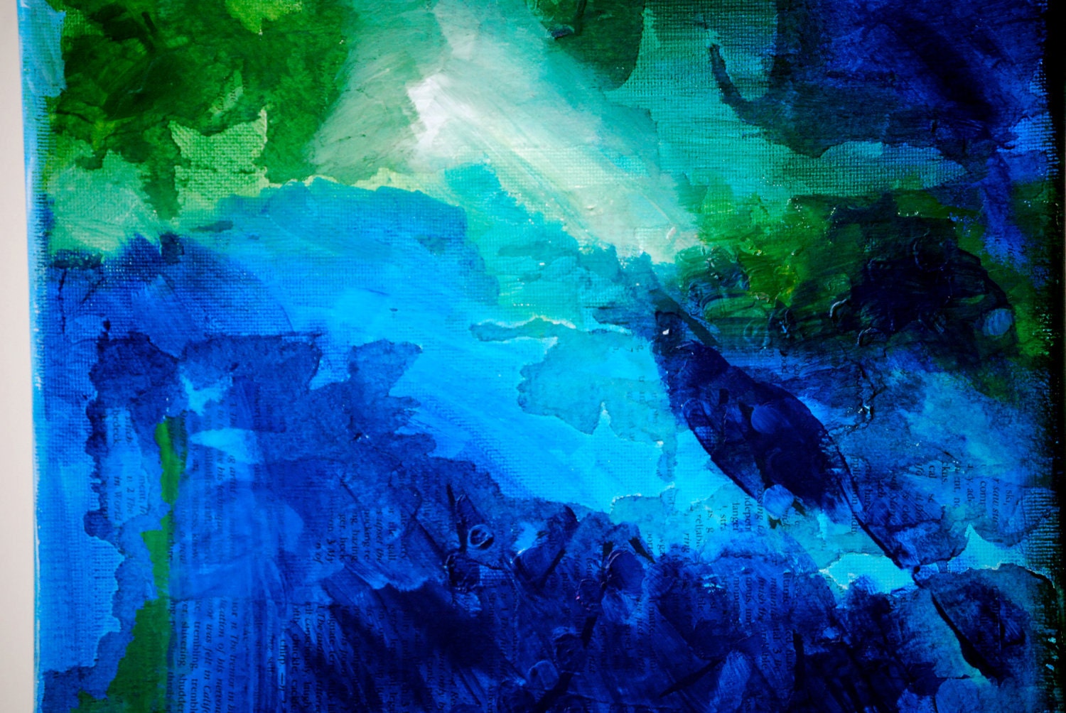 Original Painting Blue Ocean Water