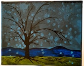 Tree Painting Original Night After Hours