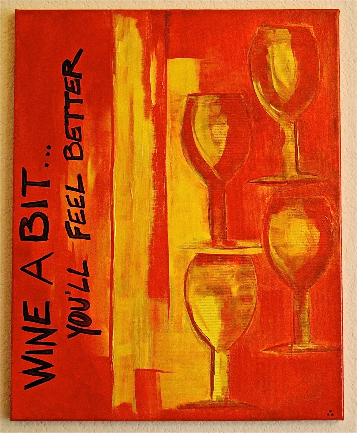 SALE...Wine Original Painting On Sale