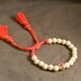 OOAK Hand Made Tasseled Wood Beaded Bracelet with Accents of Ceramic, Semi-precious, Glass