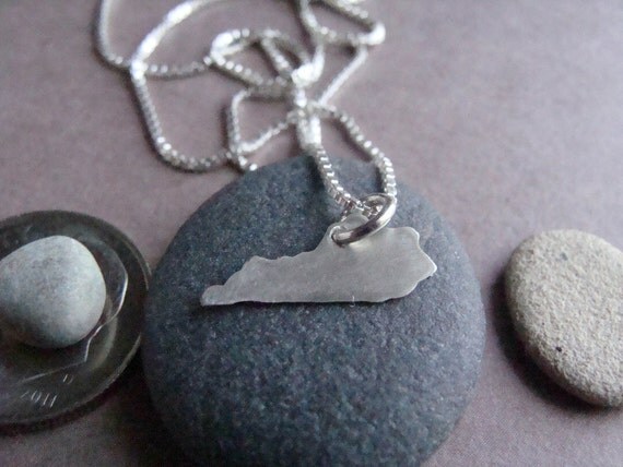 Tiny Kentucky State Necklace (sterling silver)